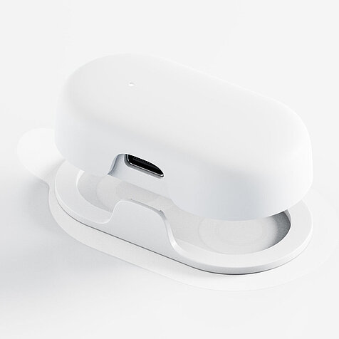 GlucoModicum glucose monitor with ultrasonically welded plastic housing